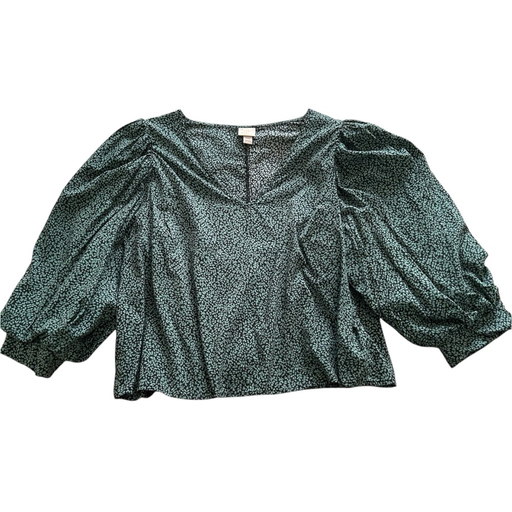 A New Day puff sleeve green blouse XXL ‼️must bundle with other listings‼️ - Picture 8 of 8